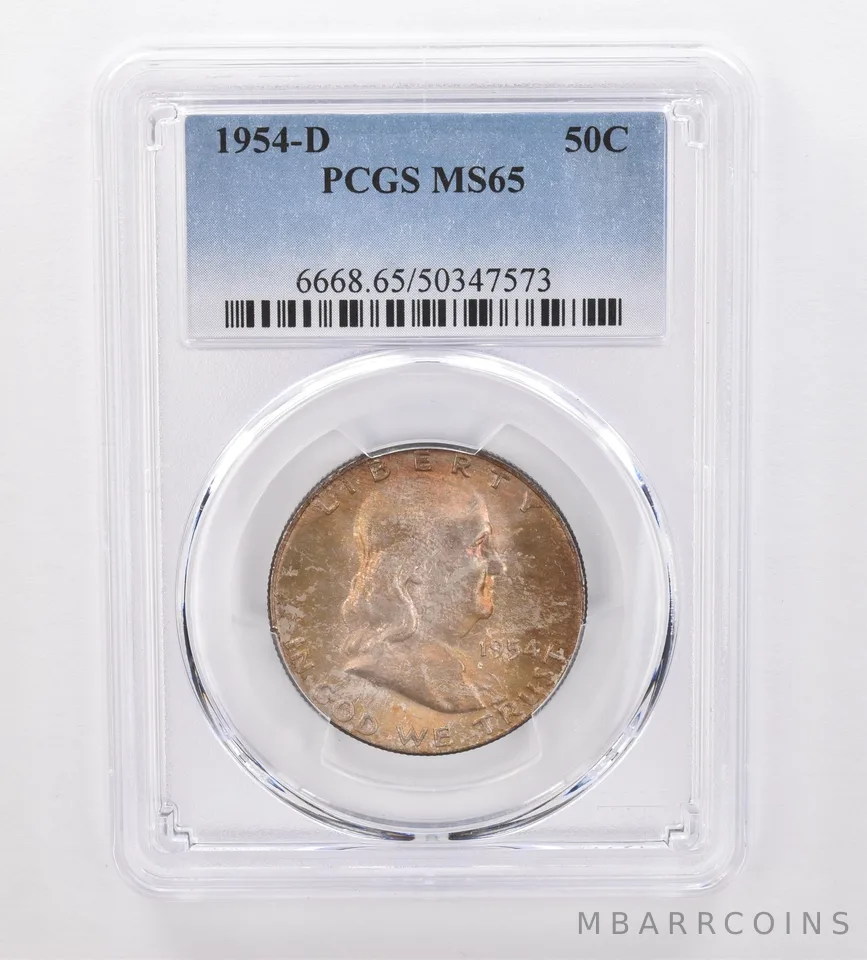 1954-D Franklin Half Dollar MS65 PCGS Beautiful Tone *0050