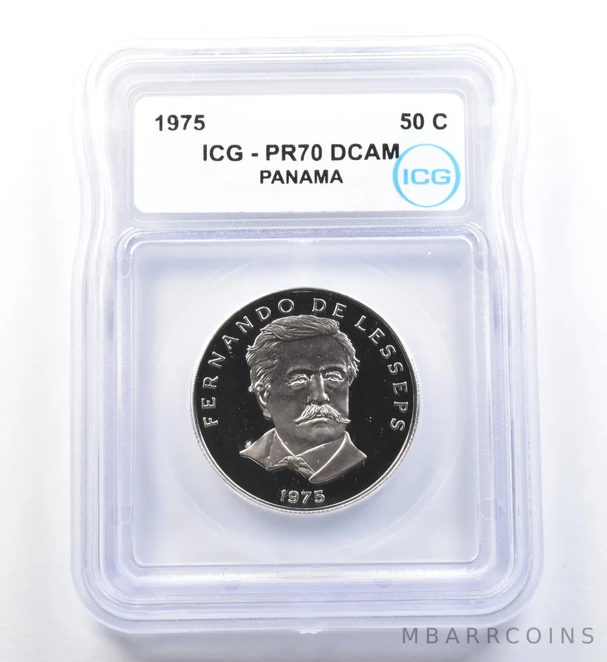 1975 Panama 50 Cents PR70 DCAM ICG *1155