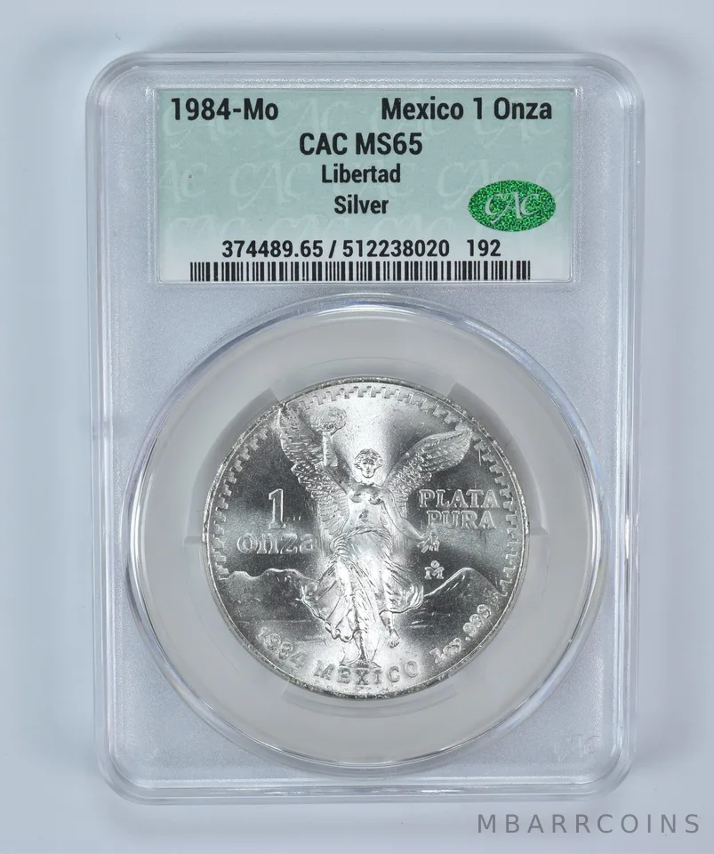 1984 Mo Mexico 1 Onza Silver Libertad MS65 CAC CACg