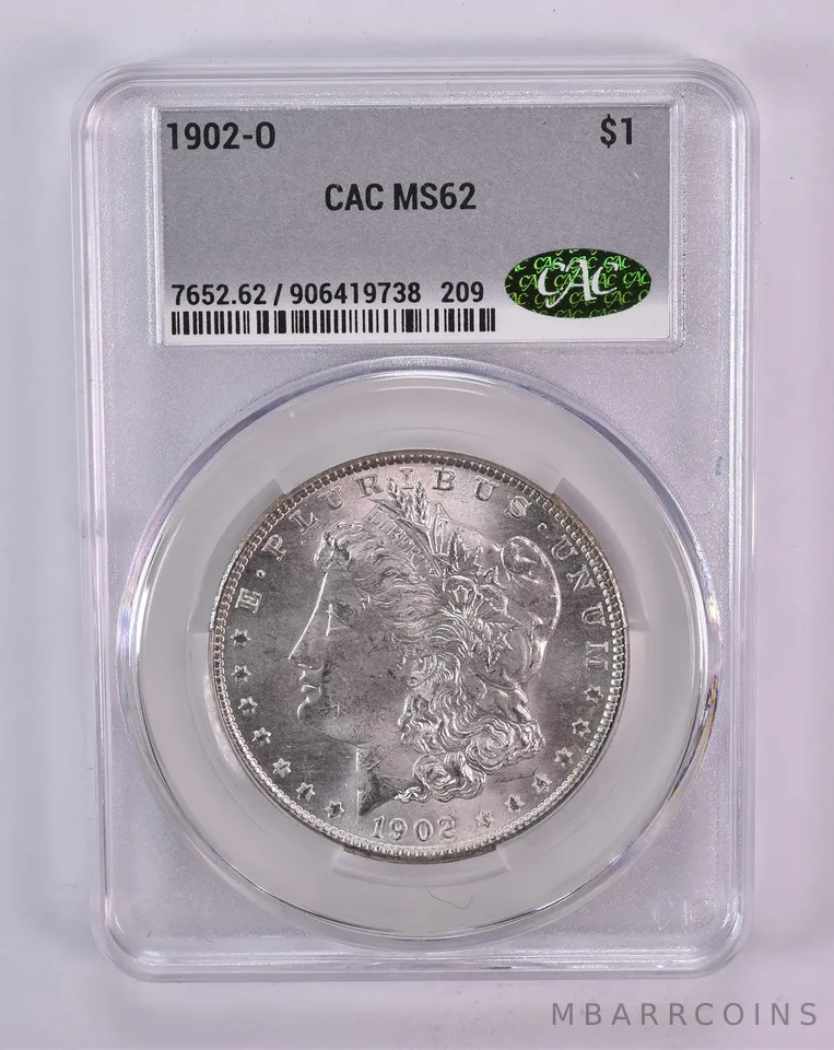 1902-O Morgan Silver Dollar MS62 CAC CACg