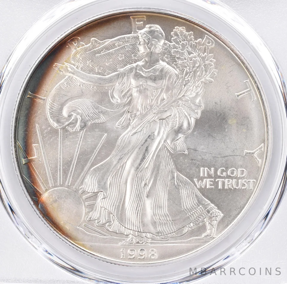 1998 American Silver Eagle MS66 PCGS Beautiful Tone *1415