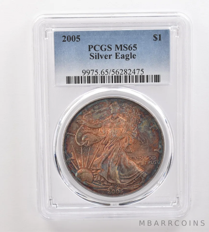 2005 American Silver Eagle MS65 PCGS Beautiful Tone *3228