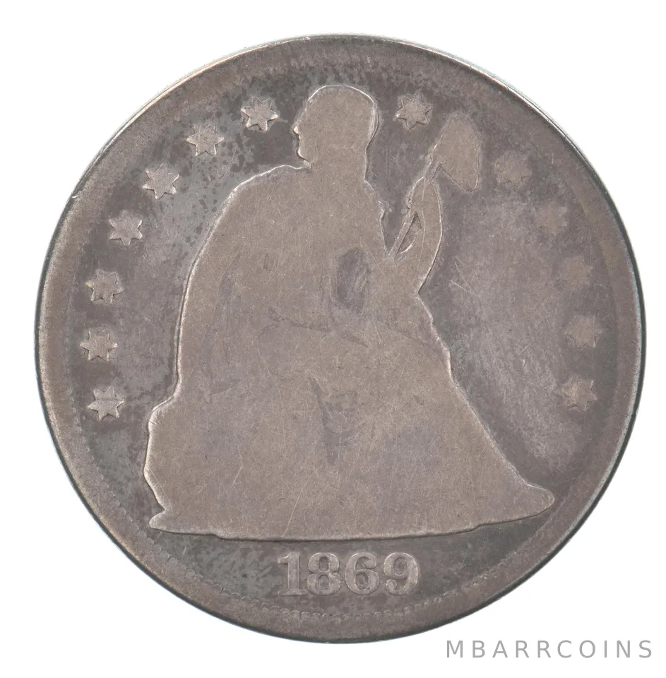1869 Seated Liberty Silver Dollar Beautiful Tone *3651