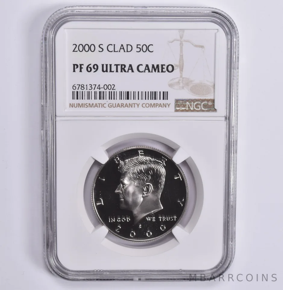 2000-S Kennedy Half Dollar CLAD PF69 NGC Brown Lbl