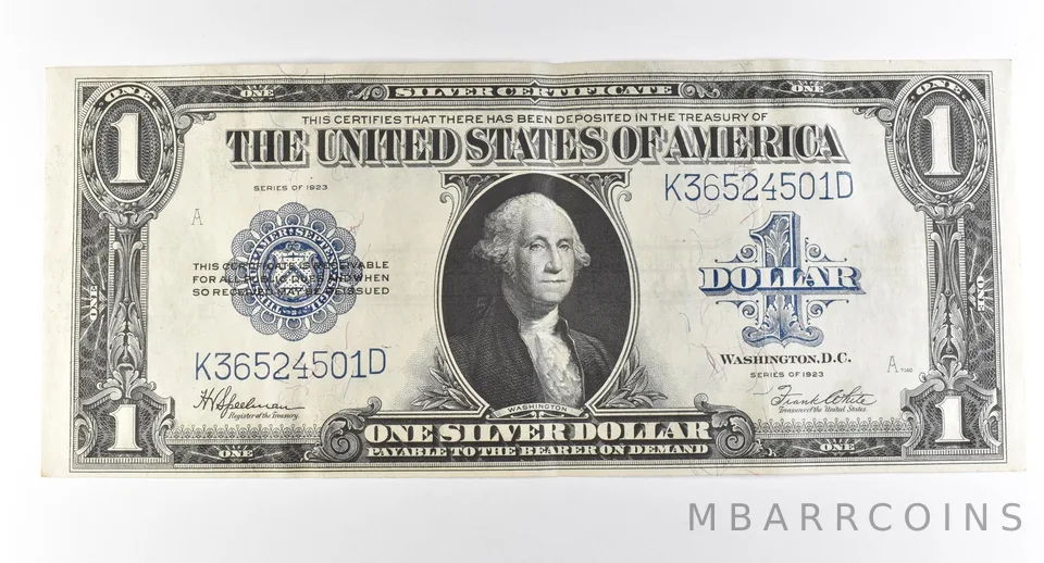 1923 $1 Silver Certificate Large Note Blue Seal *3014