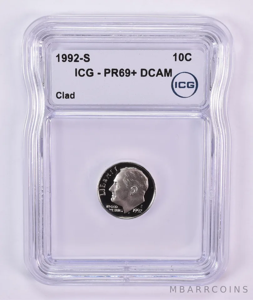 1992-S Roosevelt Dime PR69+ DCAM ICG