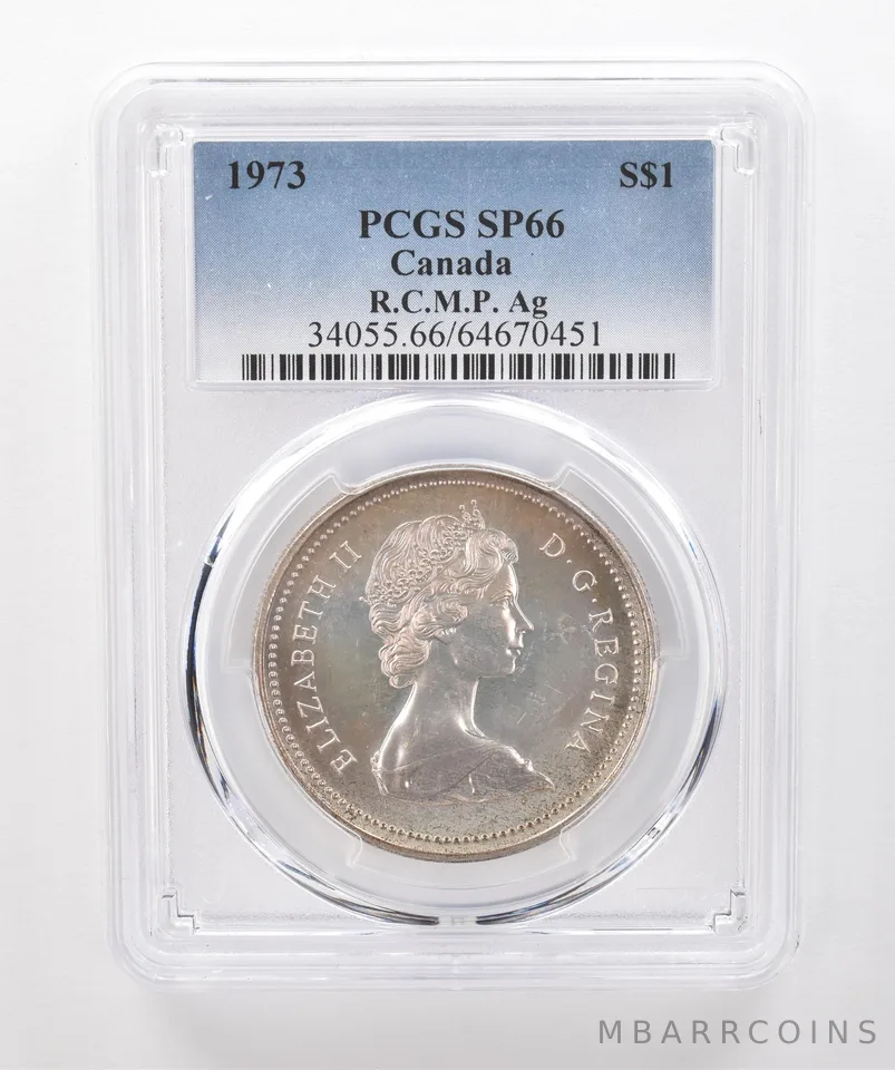 1973 Canada 1 Dollar Silver RCMP SP66 PCGS Beautiful Tone *1933