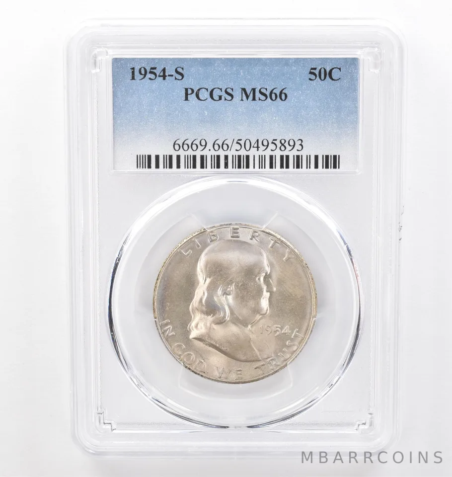 1954-S Franklin Half Dollar MS66 PCGS Beautiful Tone Reverse *6222