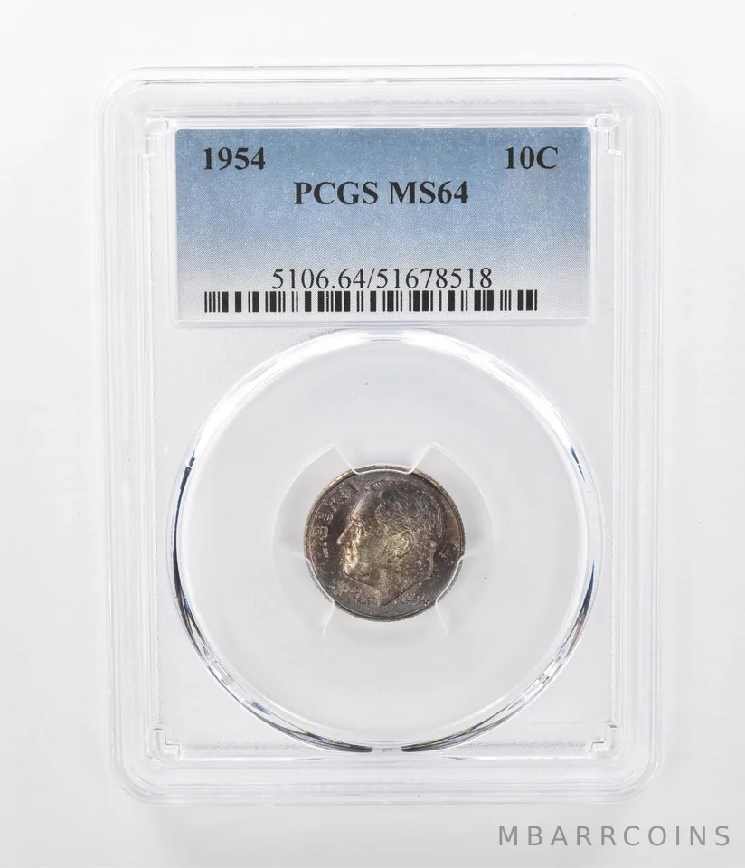 1954 Roosevelt Dime MS64 PCGS Beautiful Tone *1171