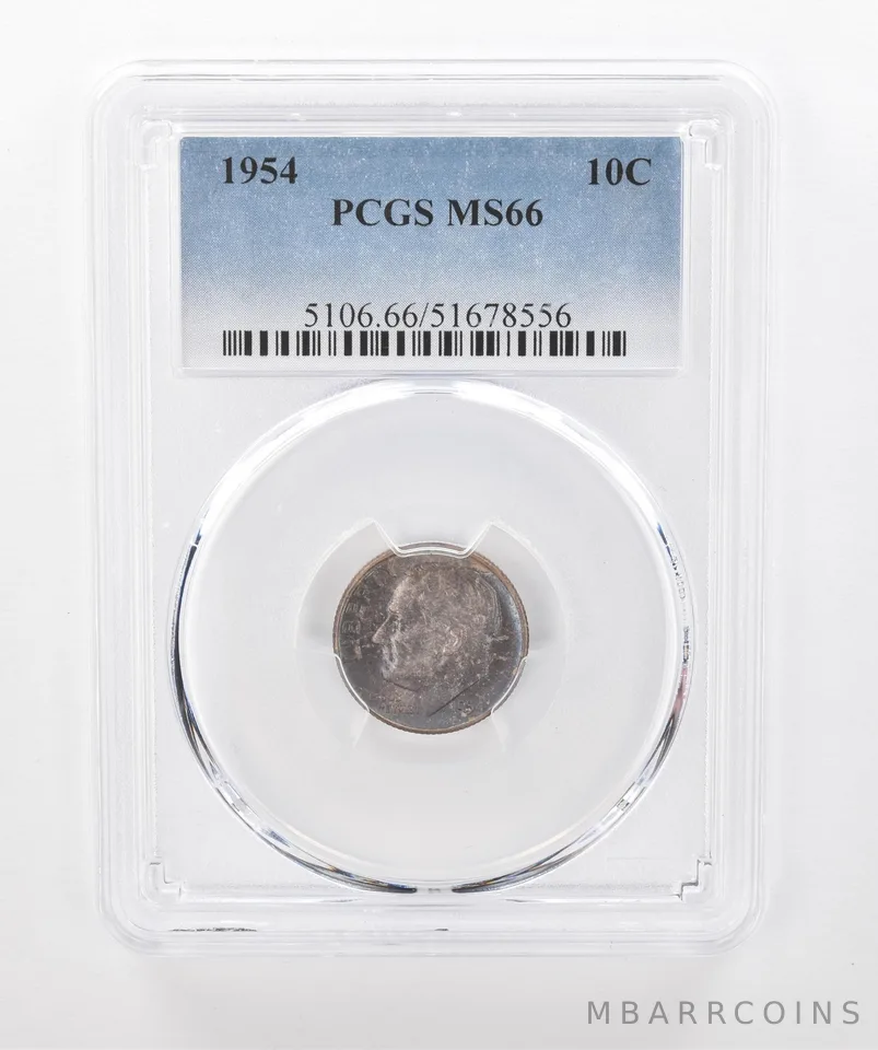 1954 Roosevelt Dime MS66 PCGS Beautiful Tone *1437