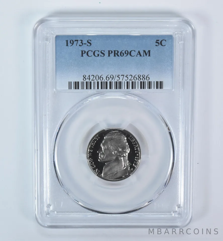 1973-S Jefferson Nickel PR69 CAM PCGS Blue Label