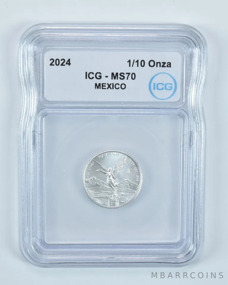 2024 Mo Mexico 1/10 Onza Silver Libertad MS70 ICG