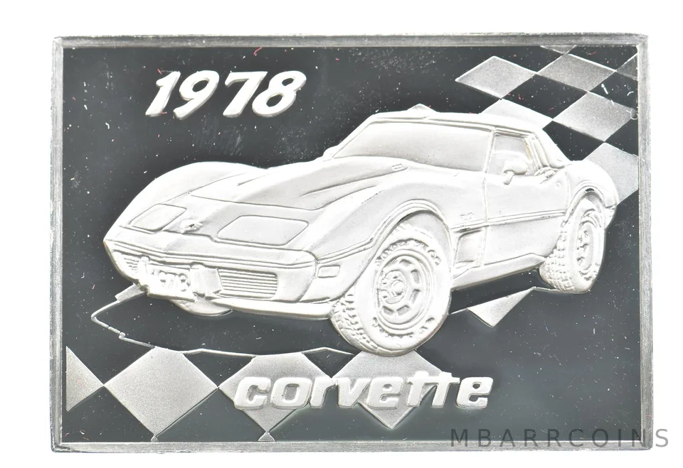 1978 Corvette Silver Art Bar Vintage Car *3261