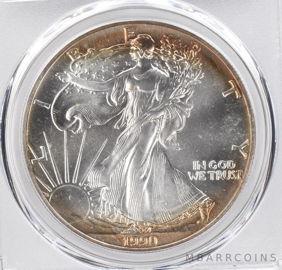 1990 American Silver Eagle MS68 PCGS Peripheral Tone *1178