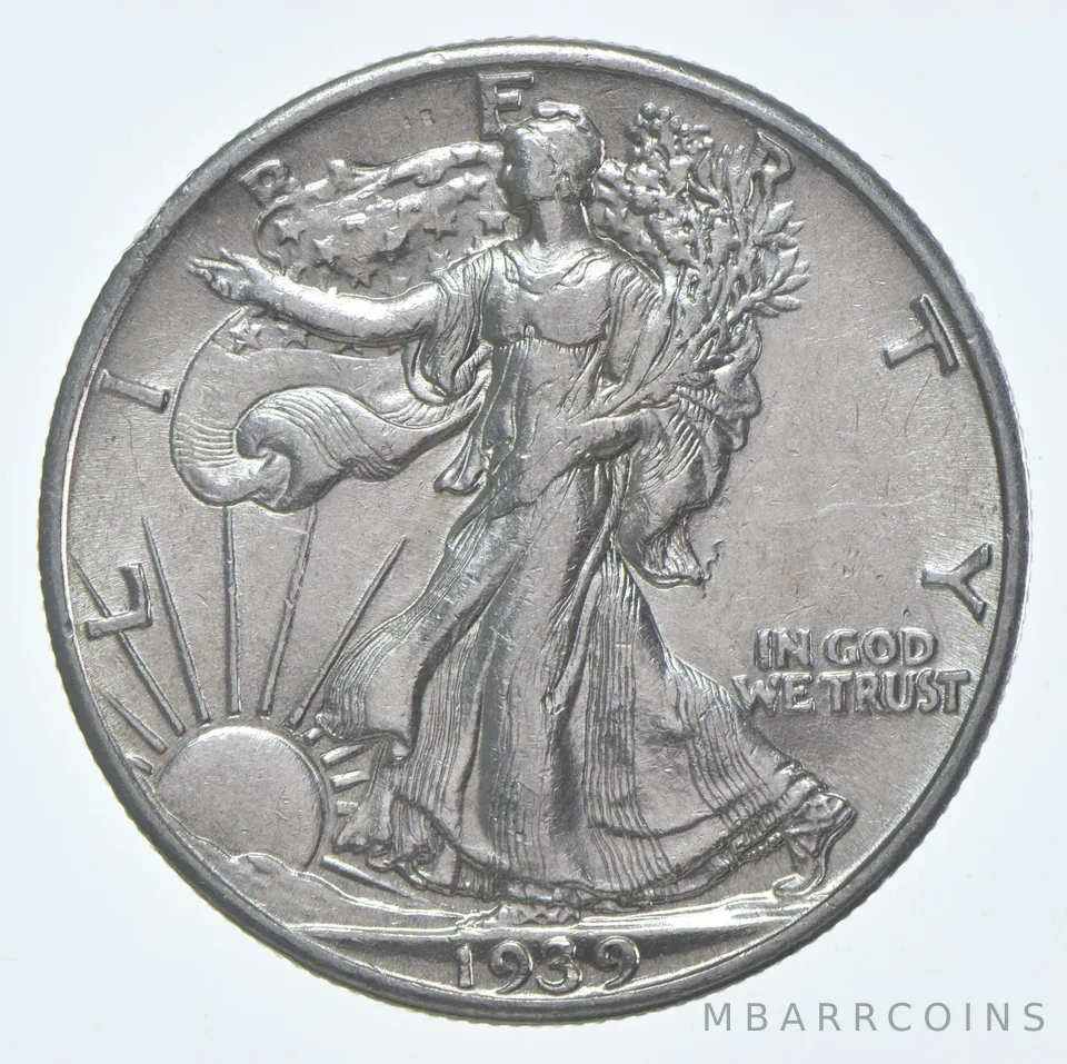 CHAU 1939 (P) Walking Liberty Half Dollar Choice AU 90% Silver (1pc)