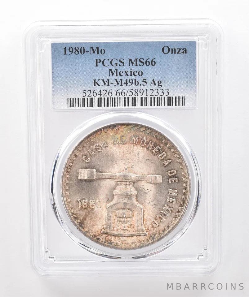 1980 Mo Mexico 1 Onza Silver KM-M49b.5 MS66 PCGS Beautiful Tone *2025