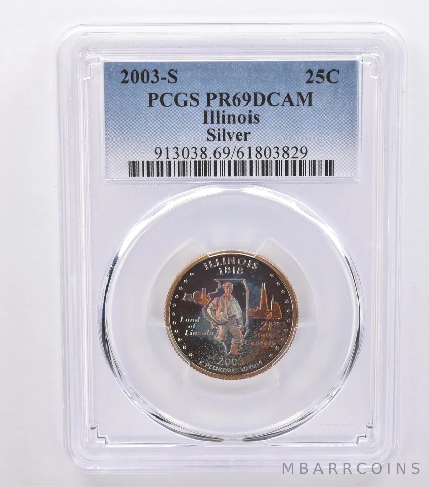 2003-S Washington State Quarter Illinois Silver PR69 DCAM PCGS Nice Tone *8747