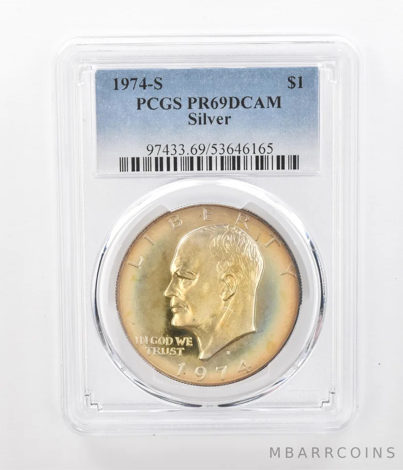 1974-S Eisenhower $1 Silver PR69 DCAM PCGS Beautiful Tone a1163