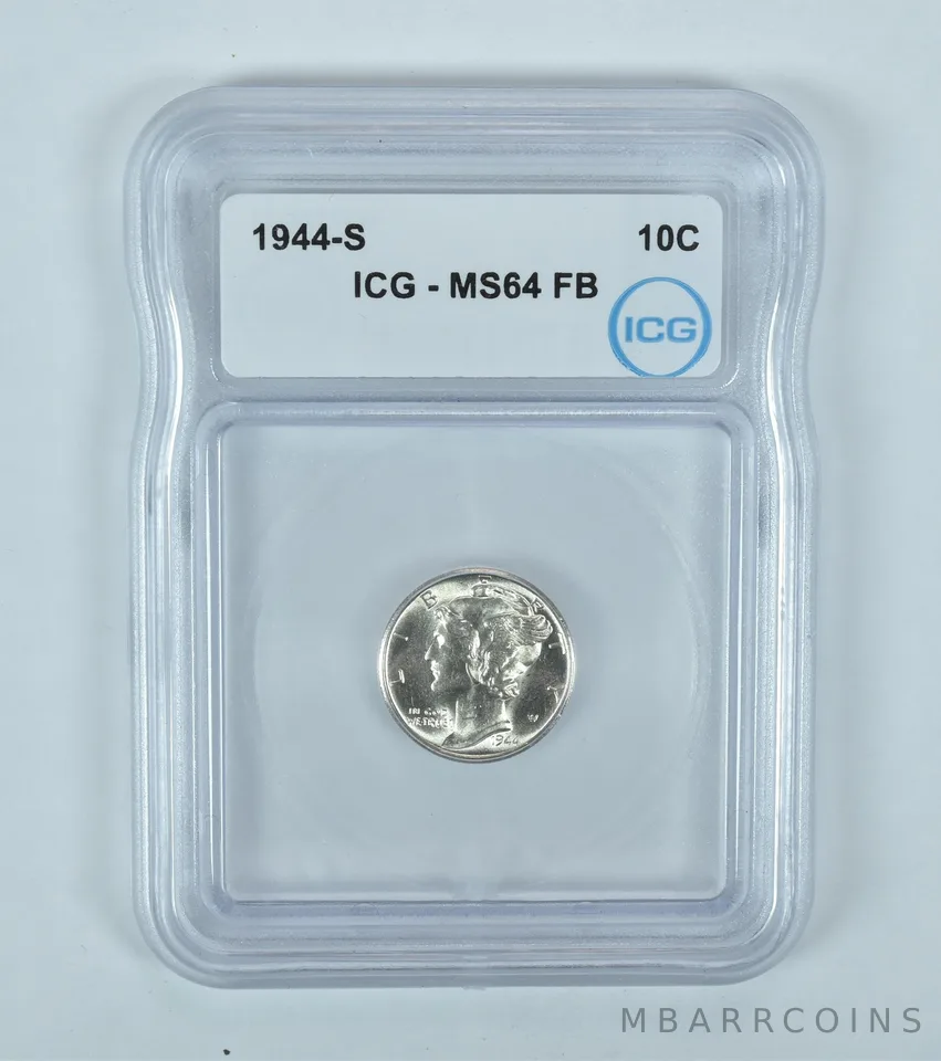 1944-S Mercury Dime MS64 FB ICG