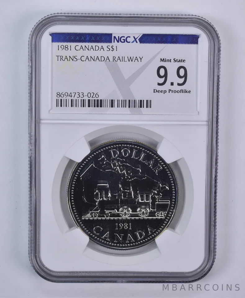 1981 Canada $1 Silver Trans-Canada Railway Mint State 9.9 Deep Prooflike NGCX