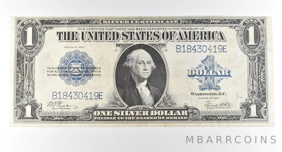 1923 $1 Silver Certificate Large Note Blue Seal *2962