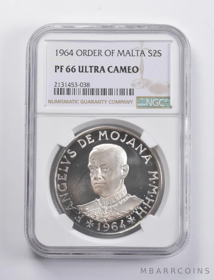 PF66 UCAM 1964 Order Of Malta 2 Scudi Silver Coin NGC a4833