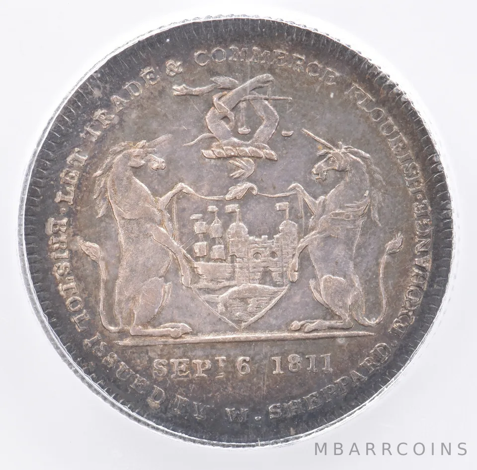 1811 Great Britain 12 Pence Somersetshire Token AU58 ICG Beautiful Tone *1952