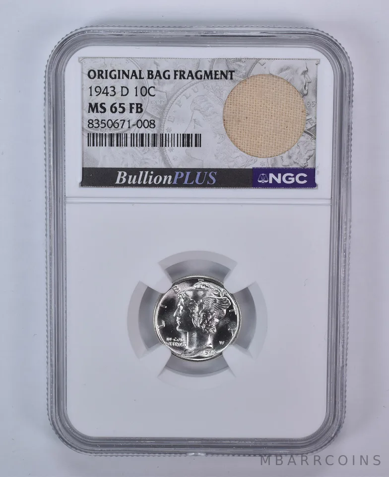 1943-D Mercury Dime Original Bag Fragment MS65 FB NGC