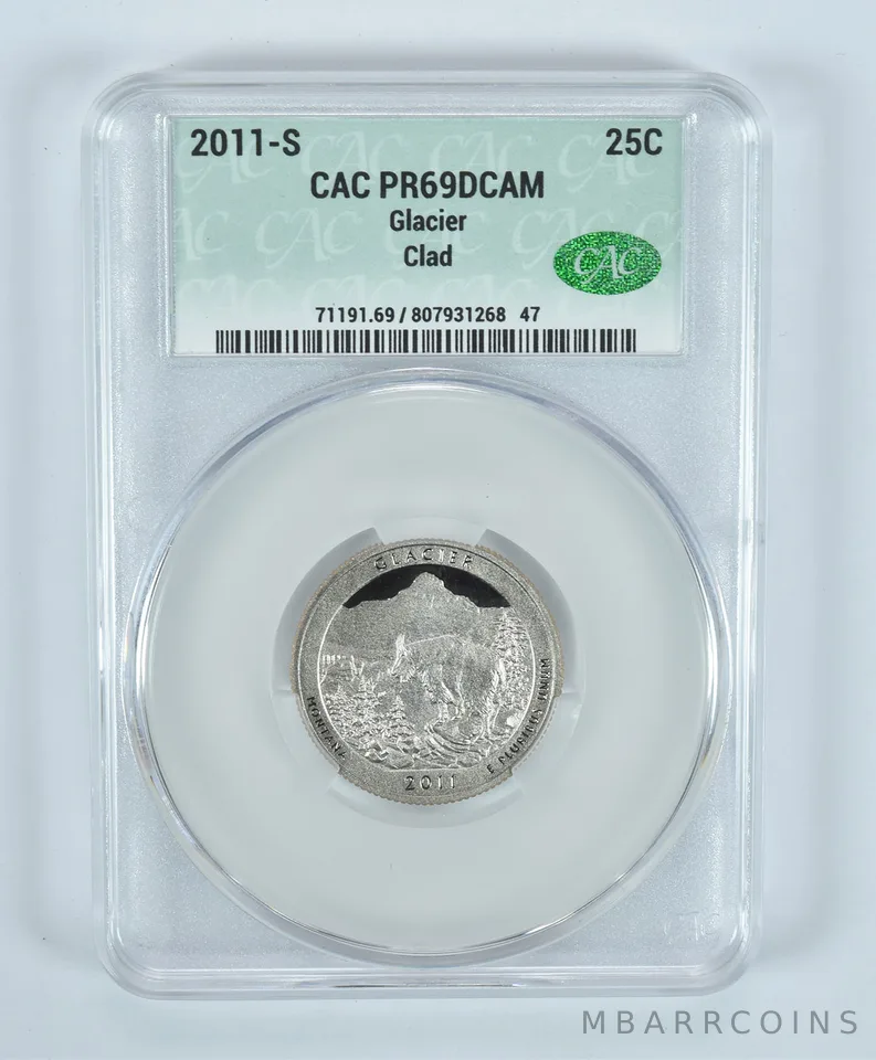 2011-S Washington Quarter Glacier CLAD ATB PR69 DCAM CAC CACg