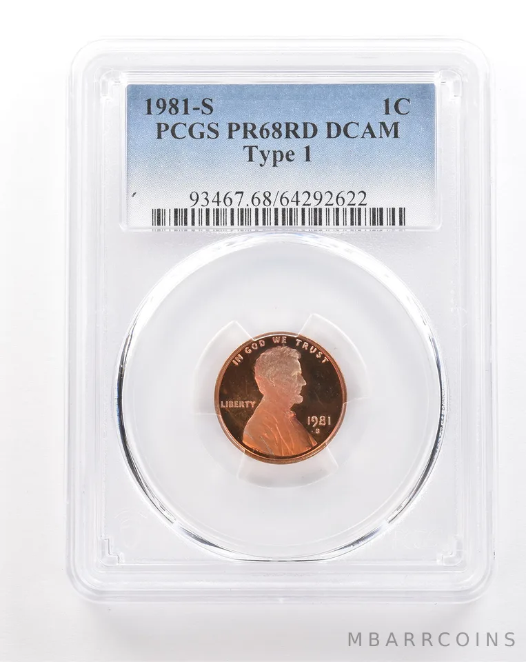 1981-S Lincoln Memorial Cent Type 1 PR68 RD DCAM PCGS Beautiful Tone *3455