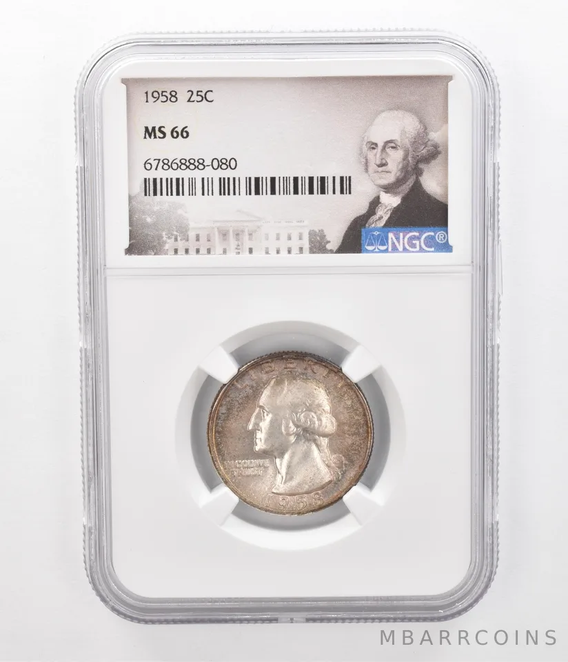 1958 Washington Quarter MS66 NGC Beautiful Tone *2335
