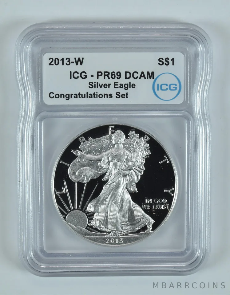 2013-W American Silver Eagle Congratulations Set PR69 DCAM ICG