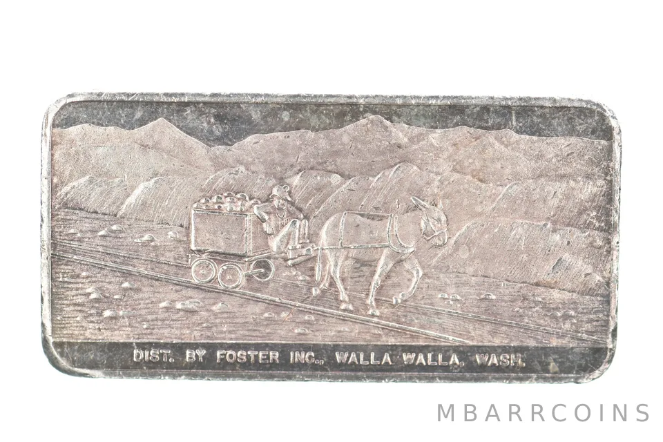 1969 3 Troy Oz Silver Art Bar Consolidated Silver Corp Beautiful Tone *2829