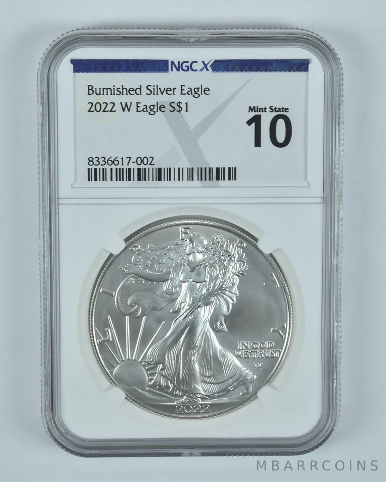 2022-W Burnished Silver Eagle Mint State 10 NGC X NGCX