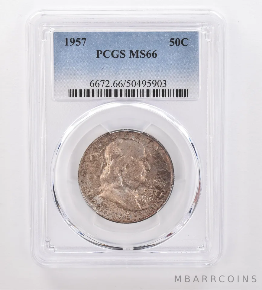 1957 Franklin Half Dollar MS66 PCGS Beautiful Tone *9963