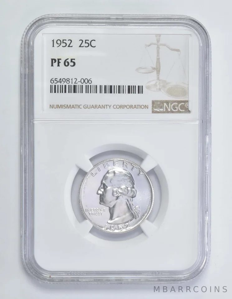 1952 Washington Quarter PF65 NGC Brown Lbl