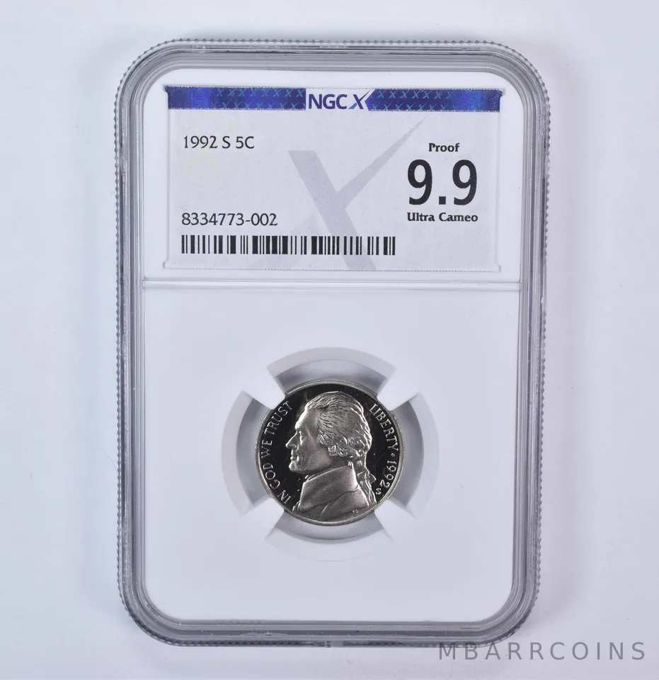 1992-S Jefferson Nickel Proof 9.9 UCAM NGC X NGCX