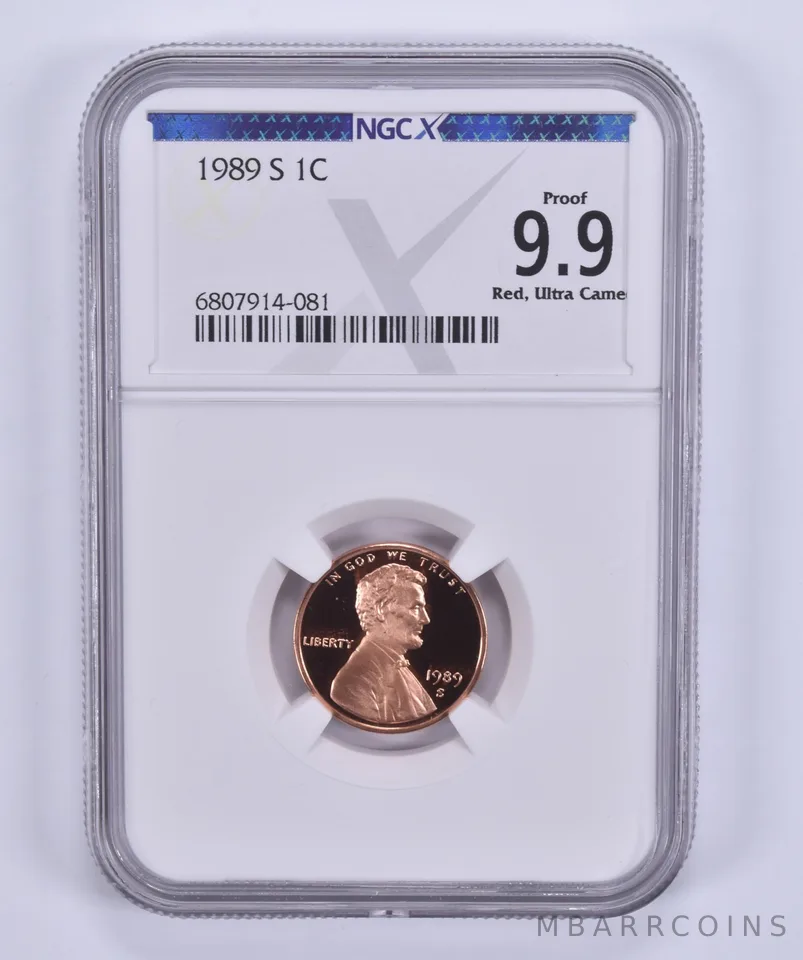 1989-S Lincoln Memorial Cent Proof 9.9 UCAM RD NGC X NGCX
