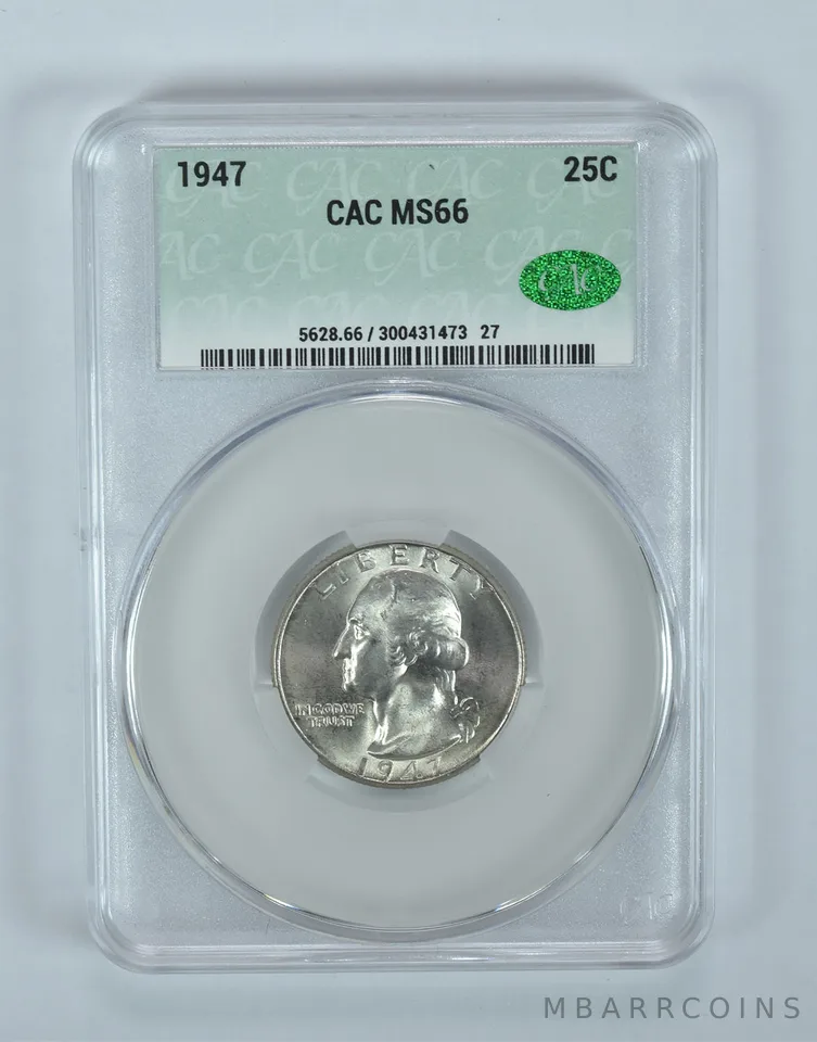 1947 Washington Quarter MS66 CAC CACg