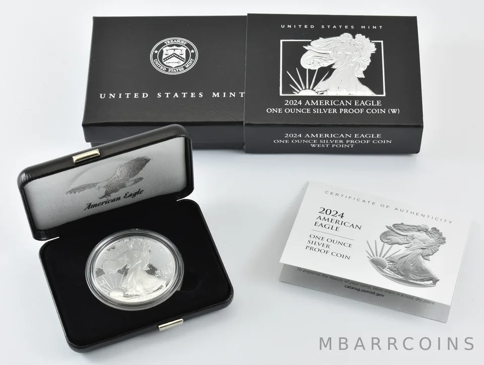 2024-W American Silver Eagle PROOF 1 Oz Silver - Coin & Box & COA