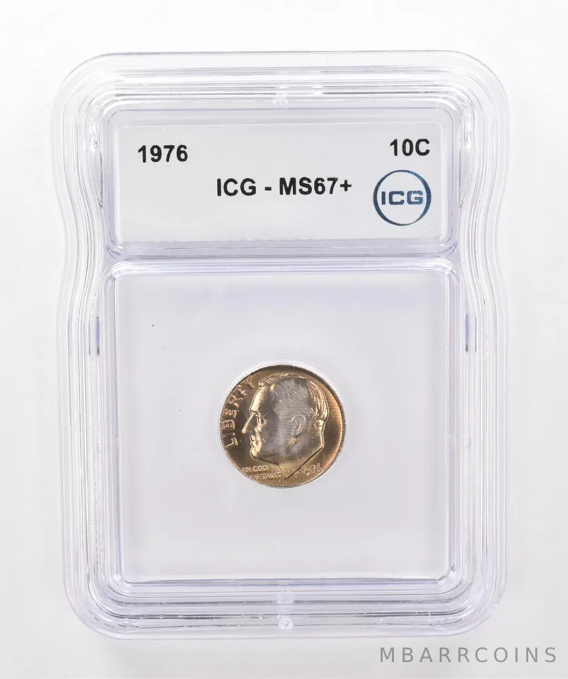 1976 Roosevelt Dime MS67+ ICG Beautiful Tone *2046