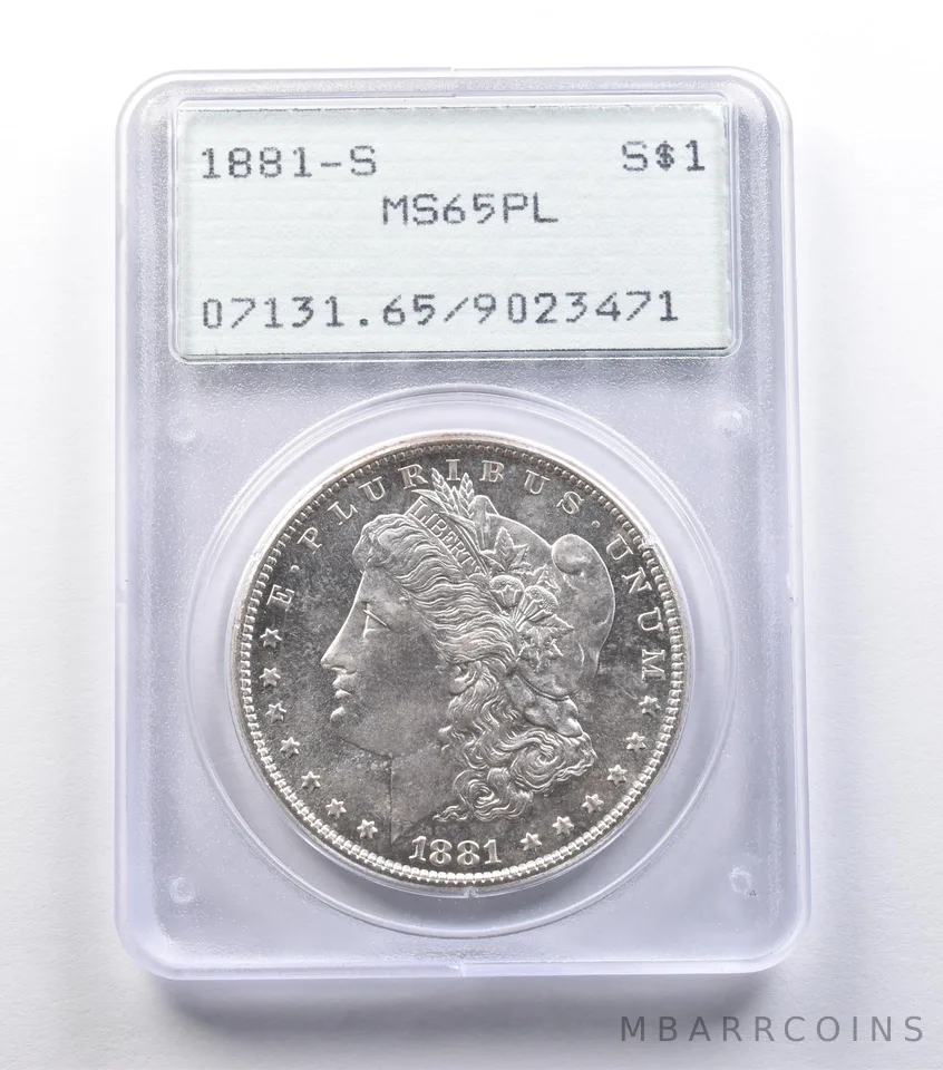 1881-S Morgan Silver Dollar MS65 PL PCGS Rattler *9551