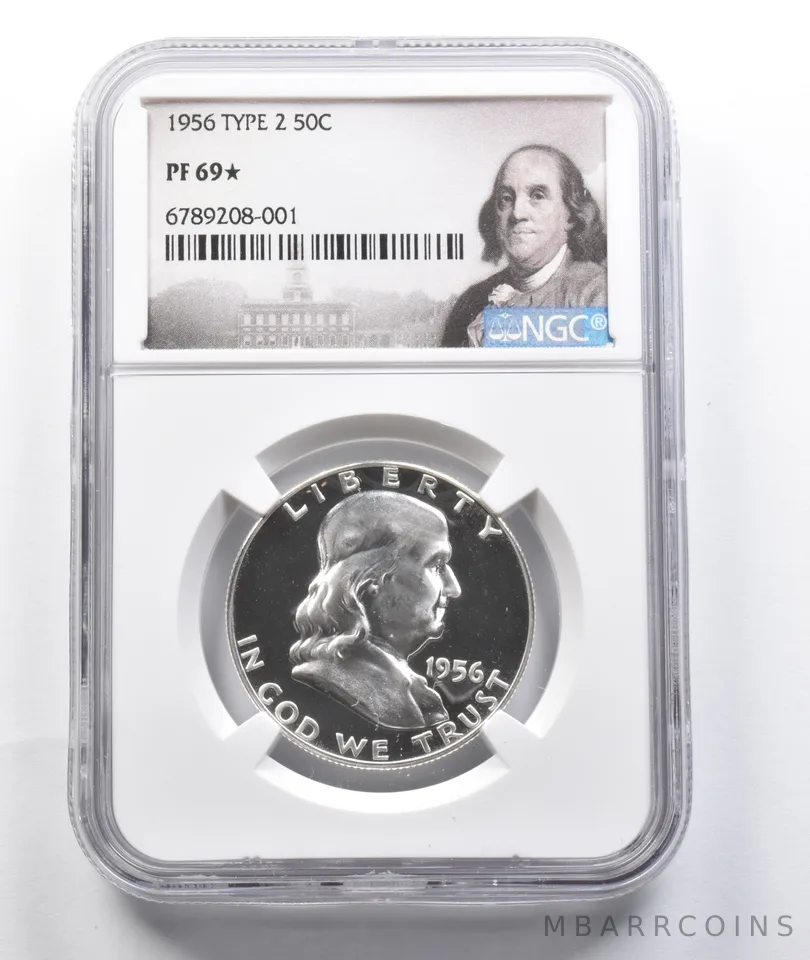PF69 * STAR 1956 Type 2 Franklin Half Dollar NGC *7743