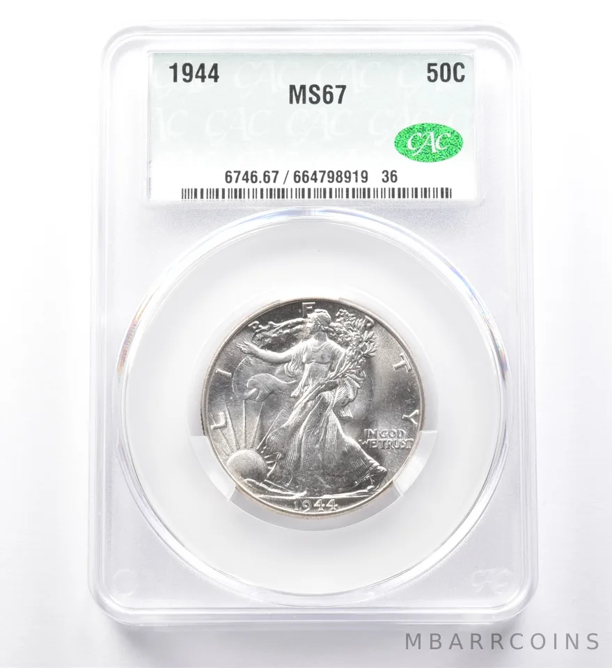 1944 Walking Liberty Half Dollar MS67 CAC *0008