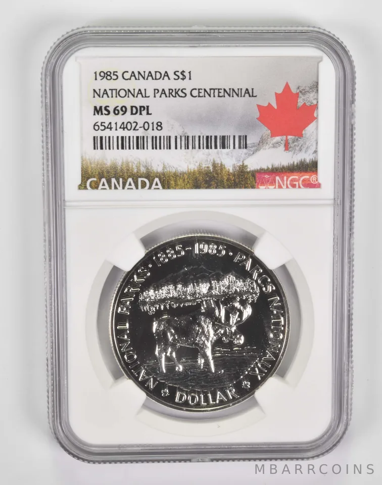 1985 Canada $1 Silver Dollar National Parks Centennial MS69 DPL NGC