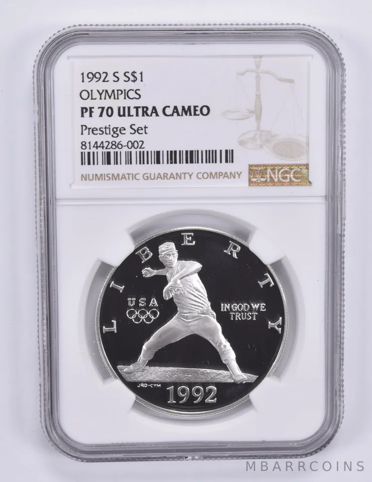 1992-S Olympic Baseball Commemorative Dollar Prestige Set PF70 UCAM NGC