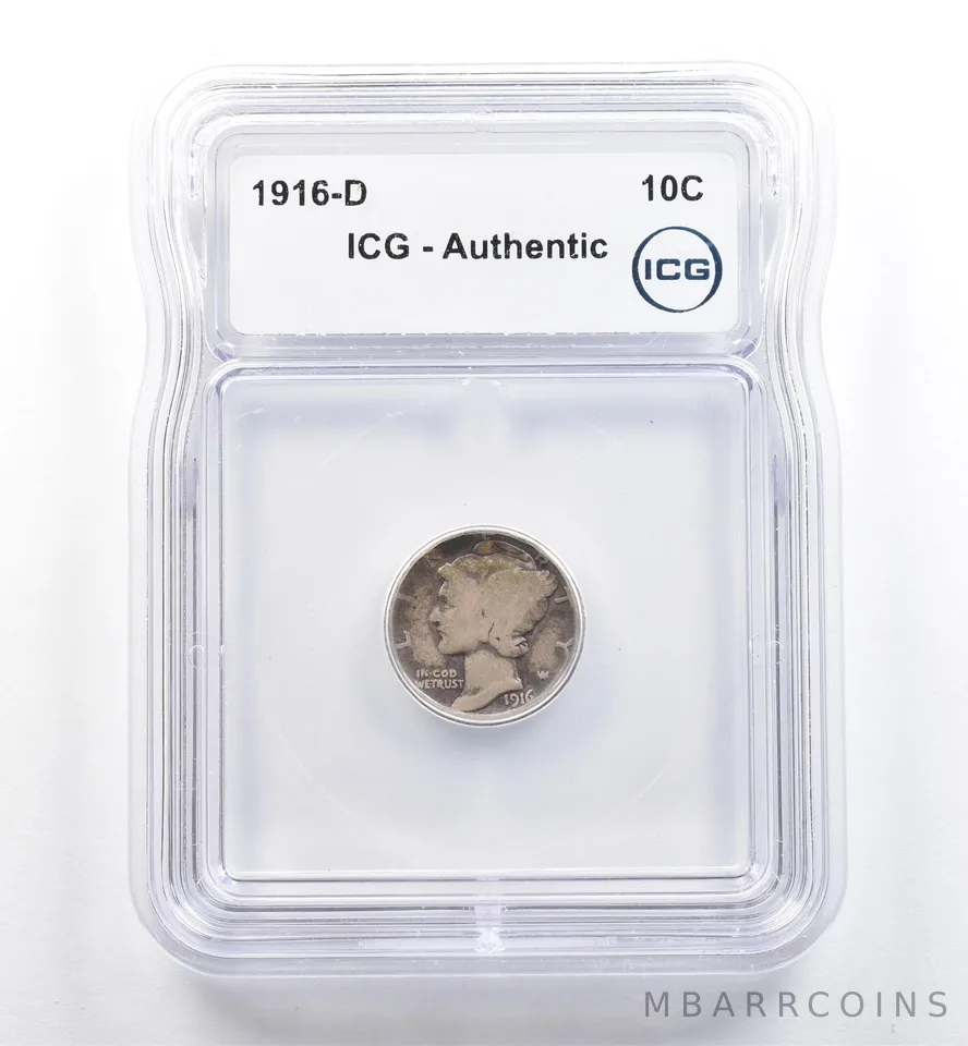 1916-D Mercury Dime Authentic ICG *6467