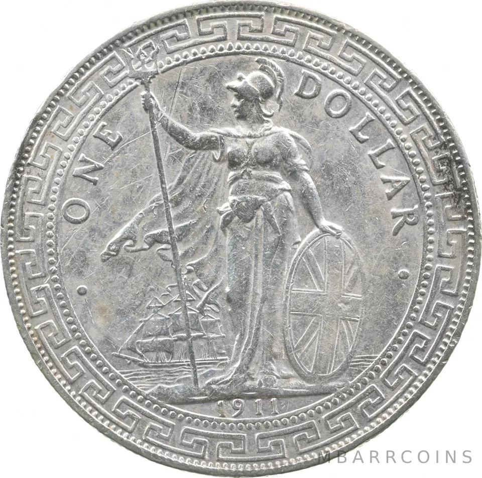 1911 Great Britain Trade Dollar British a9542