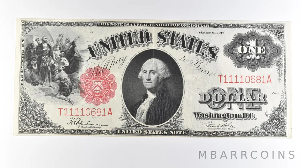 1917 $1 Legal Tender Large Note Red Seal FR#39 *0665