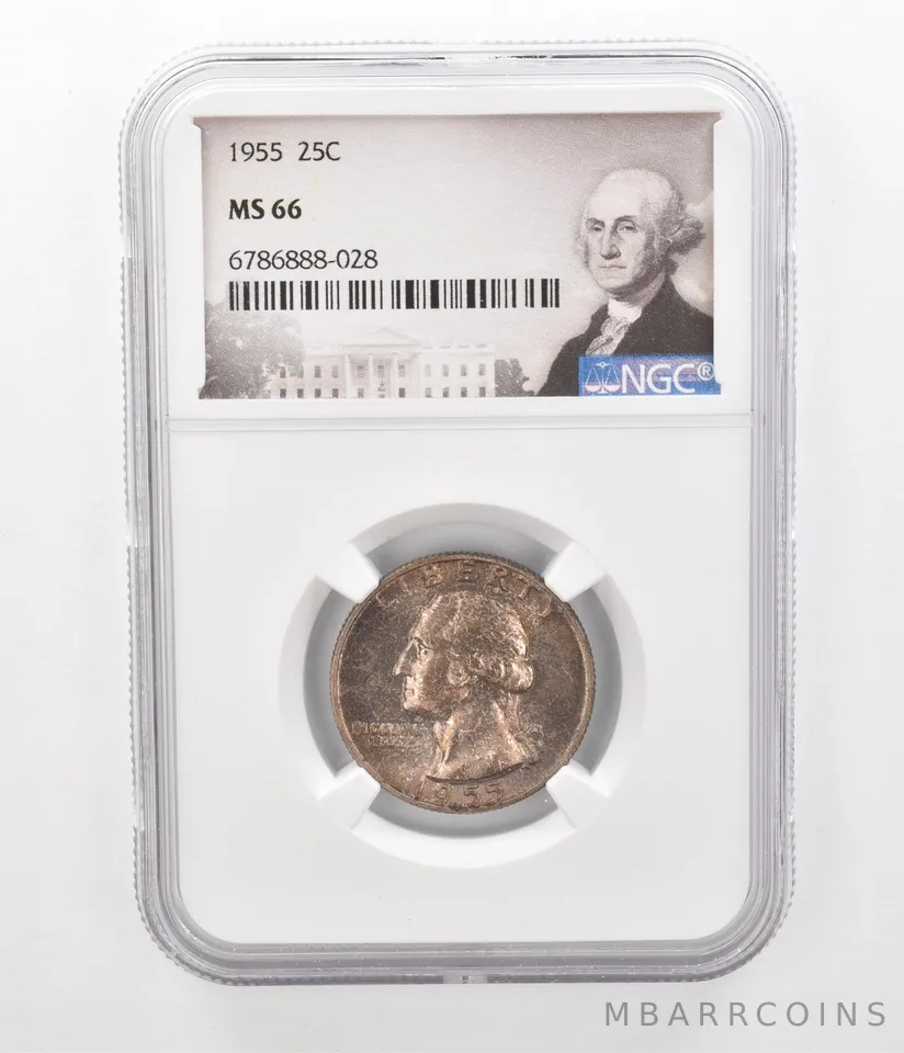 1955 Washington Quarter MS66 NGC Beautiful Tone *2346